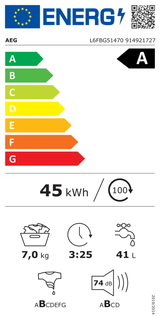 EU Energielabel A für AEG L6FBG51470